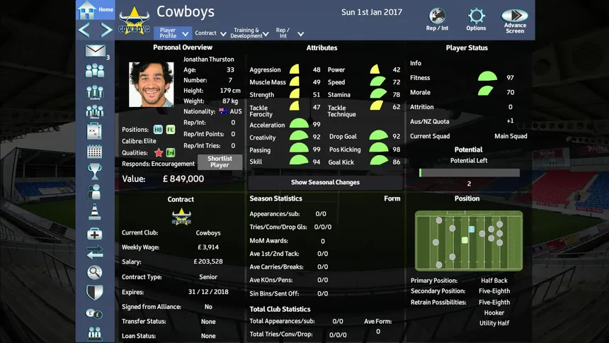Скриншот 3 к игре Rugby League Team Manager 2018