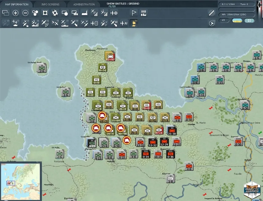 Скриншот 1 к игре Gary Grigsby's War in the West