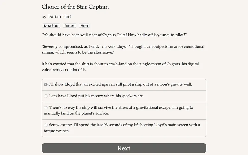 Скриншот 1 к игре Choice of the Star Captain