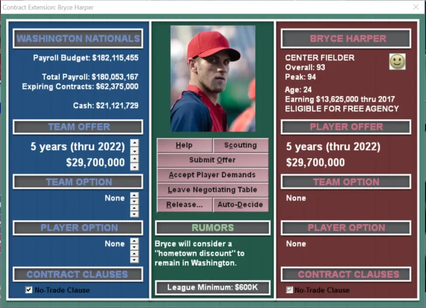 Скриншот 1 к игре Baseball Mogul 2017