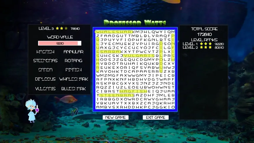 Скриншот 2 к игре Professor Watts Word Search: Into The Ocean