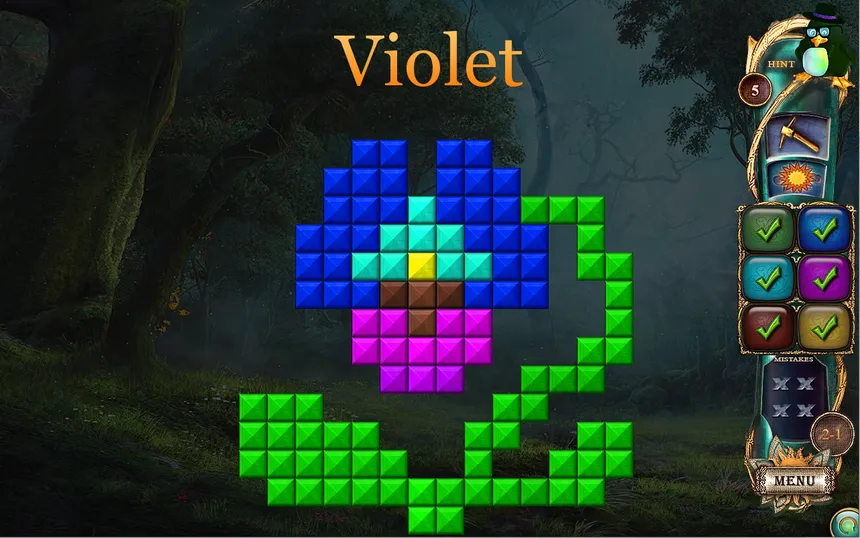 Скриншот 1 к игре Fantasy Mosaics 16: Six Colors in Wonderland