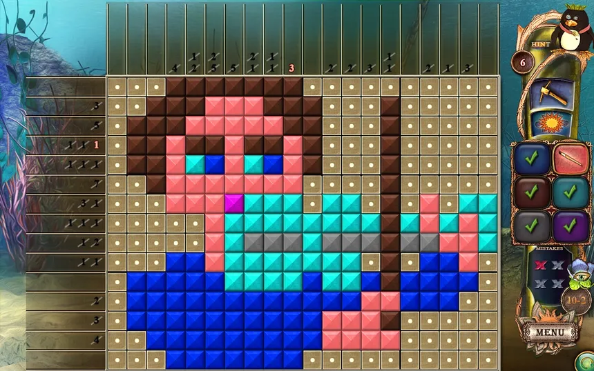 Скриншот 2 к игре Fantasy Mosaics 18: Explore New Colors