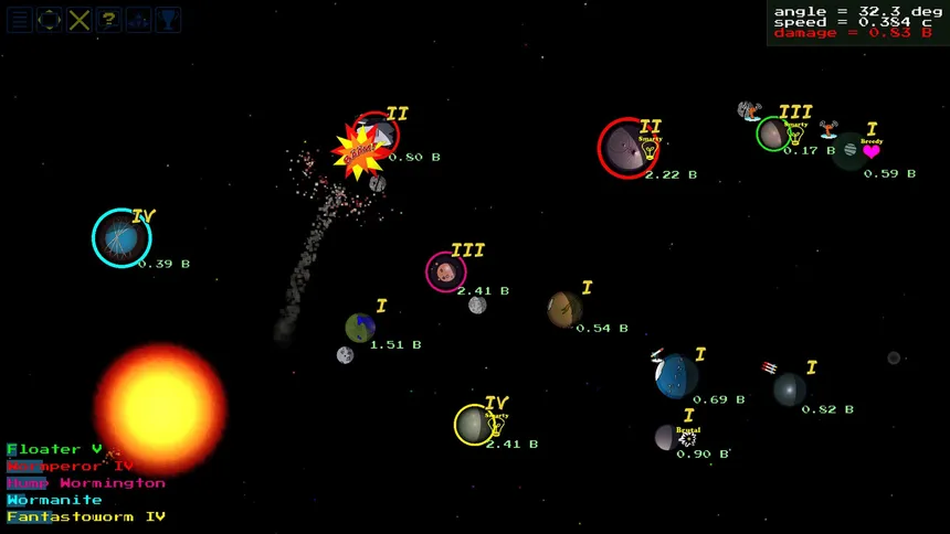 Скриншот 1 к игре SpaceWorms
