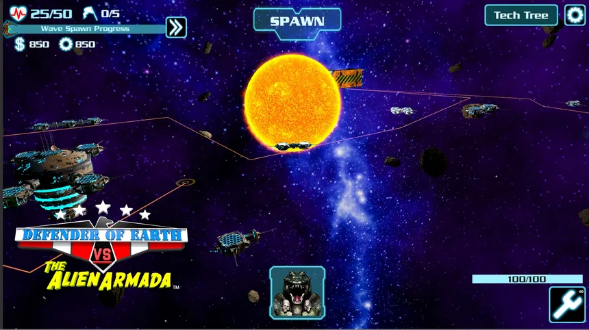 Скриншот 3 к игре DEFENDER OF EARTH VS THE ALIEN ARMADA