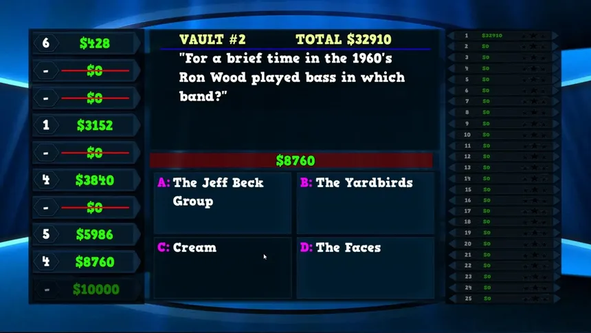 Скриншот 4 к игре Trivia Vault: Classic Rock Trivia 2