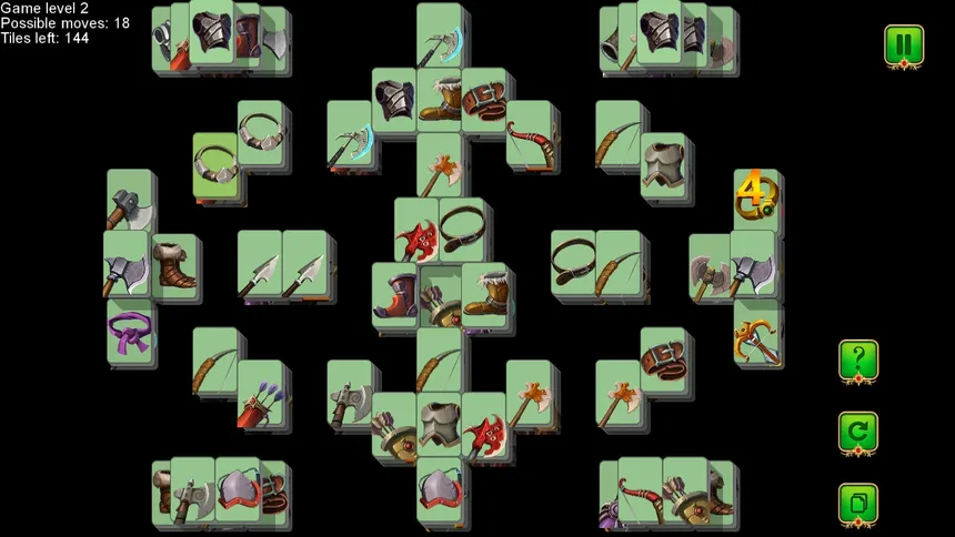 Скриншот 1 к игре Weapon and Armor: Mahjong