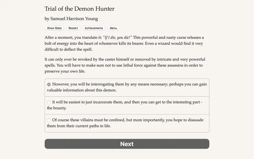 Скриншот 4 к игре Trial of the Demon Hunter