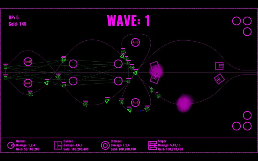 Скриншот 1 к игре Neon Defense 1 : Pink Power