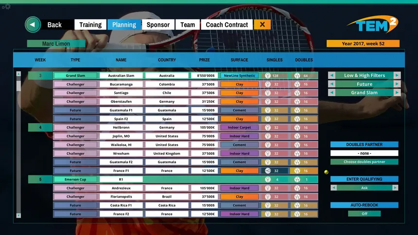 Скриншот 5 к игре Tennis Elbow Manager 2