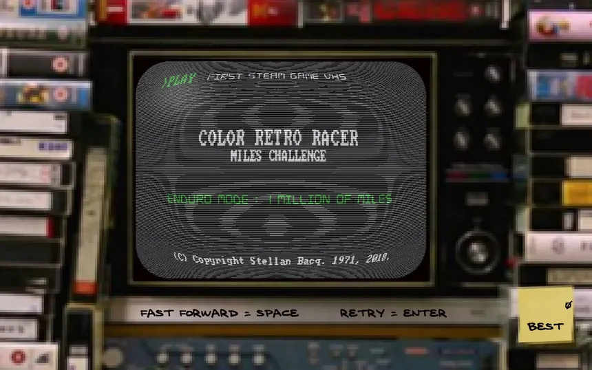 Скриншот 6 к игре FIRST STEAM GAME VHS - COLOR RETRO RACER : MILES CHALLENGE