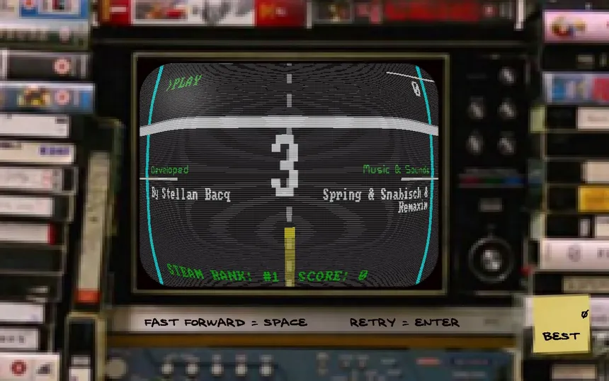 Скриншот 7 к игре FIRST STEAM GAME VHS - COLOR RETRO RACER : MILES CHALLENGE