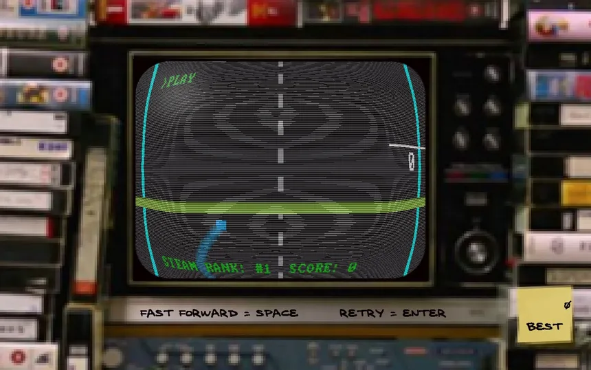 Скриншот 8 к игре FIRST STEAM GAME VHS - COLOR RETRO RACER : MILES CHALLENGE