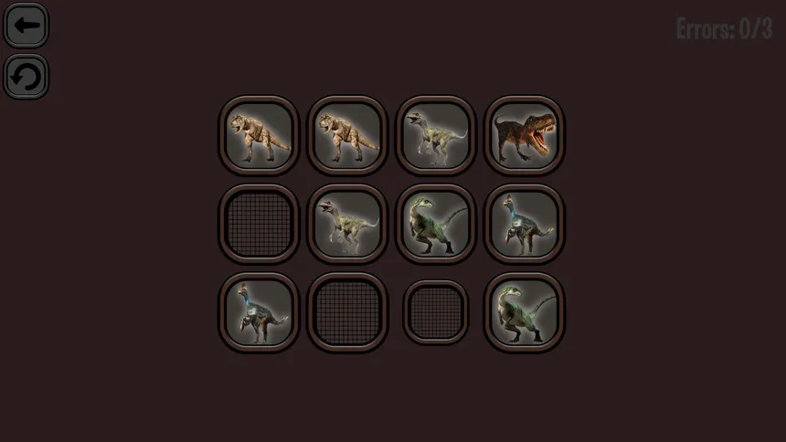 Скриншот 1 к игре Animals Memory: Dinosaurs