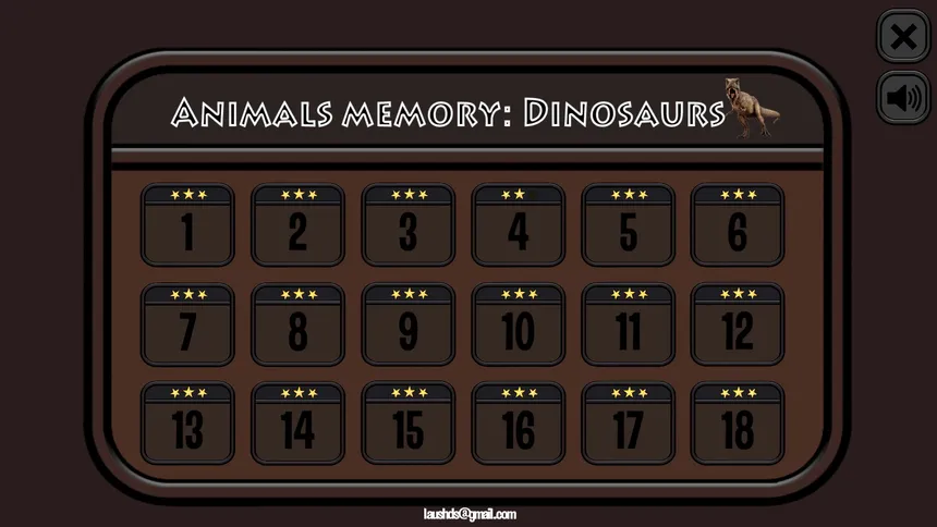 Скриншот 5 к игре Animals Memory: Dinosaurs