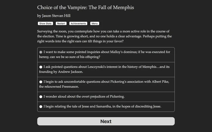 Скриншот 2 к игре Choice of the Vampire: The Fall of Memphis