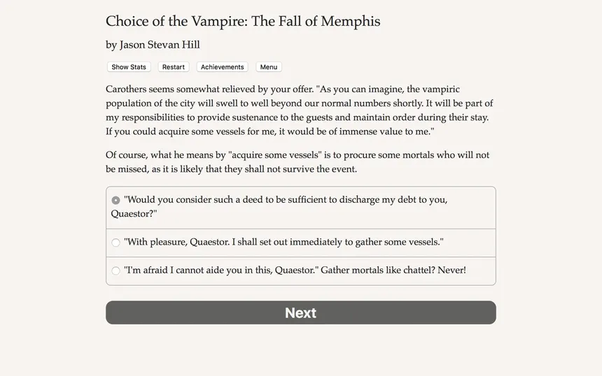 Скриншот 3 к игре Choice of the Vampire: The Fall of Memphis