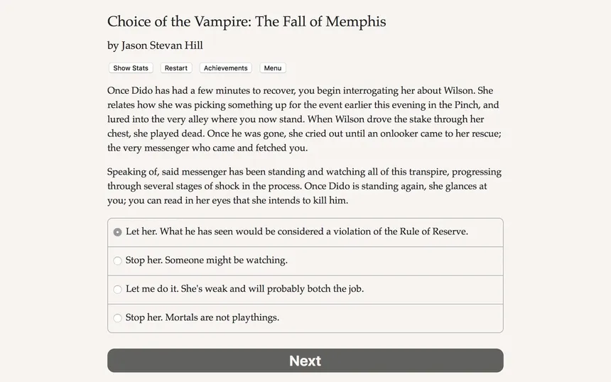 Скриншот 4 к игре Choice of the Vampire: The Fall of Memphis