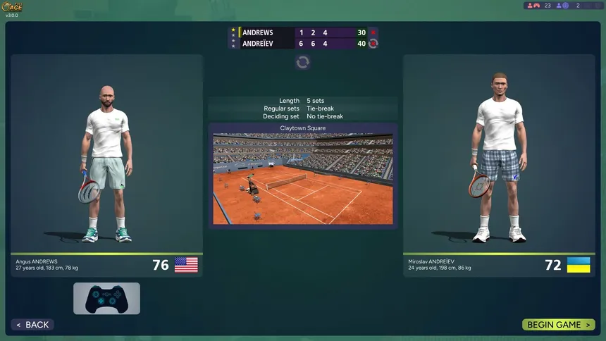 Скриншот 3 к игре Full Ace Tennis Simulator