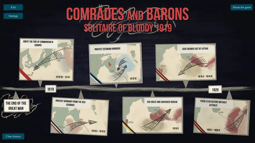 Скриншот 1 к игре Comrades and Barons: Solitaire of Bloody 1919