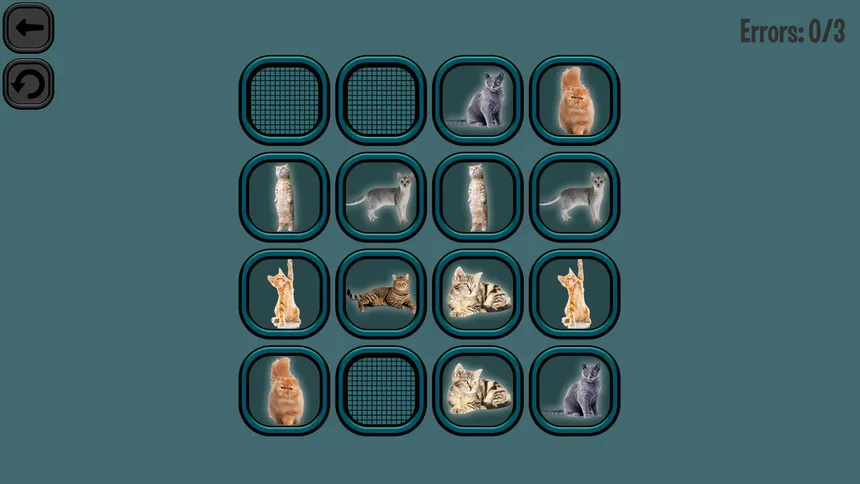 Скриншот 1 к игре Animals Memory: Cats