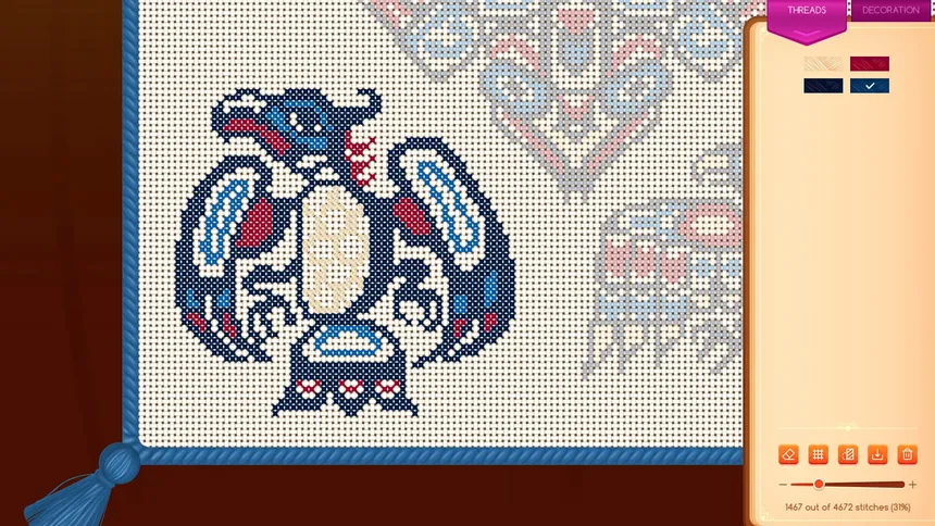 Скриншот 6 к игре Cross-Stitch Puzzle