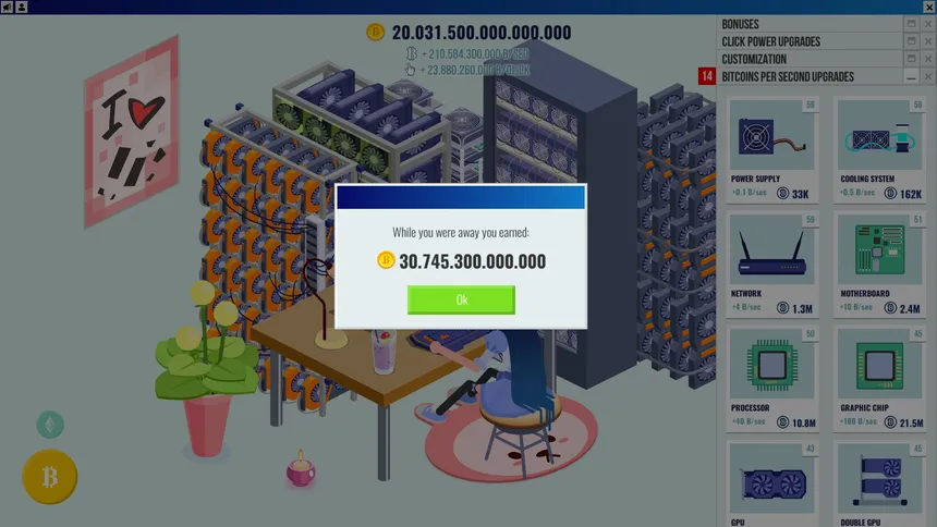 Скриншот 3 к игре Cryptocurrency Clicker