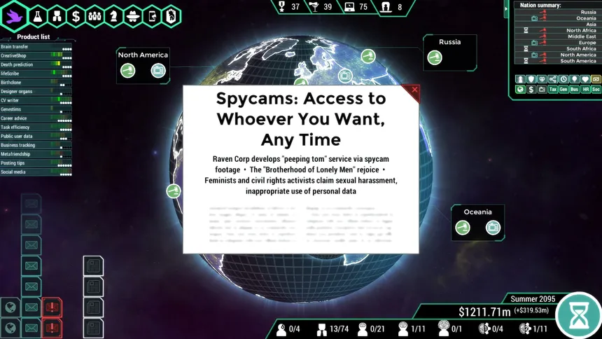 Скриншот 7 к игре Spinnortality | cyberpunk management sim