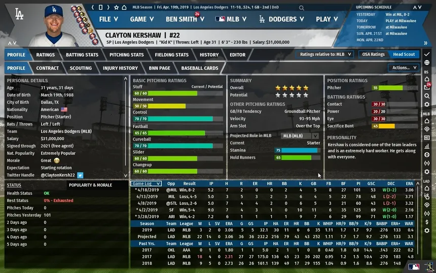 Скриншот 5 к игре Out of the Park Baseball 20