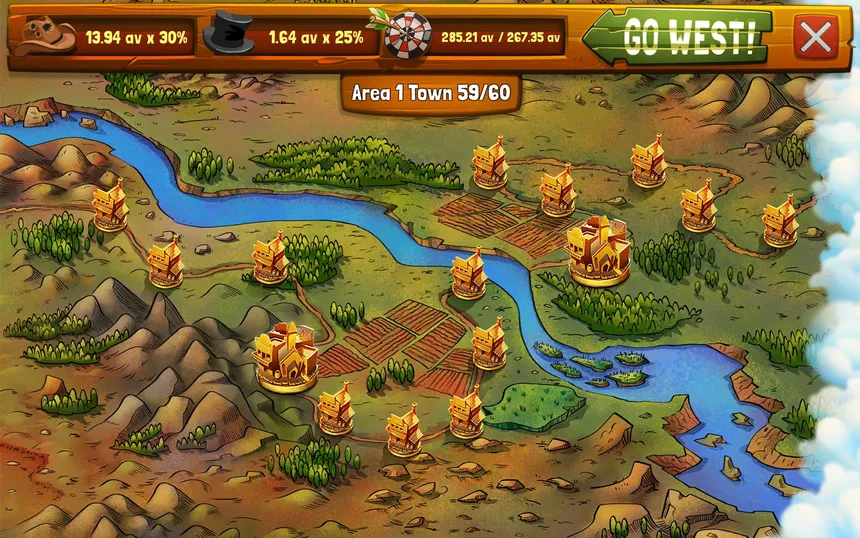 Скриншот 2 к игре Wild West Saga: Idle Tycoon Clicker