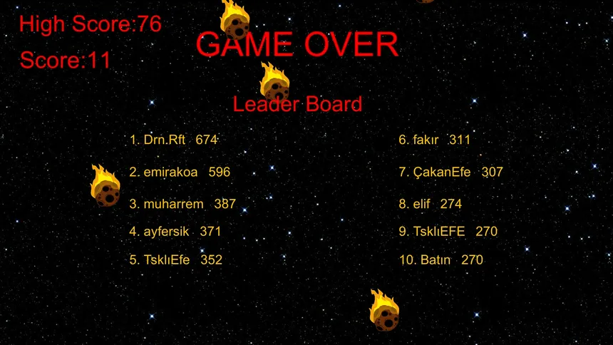 Скриншот 5 к игре Meteor Shower