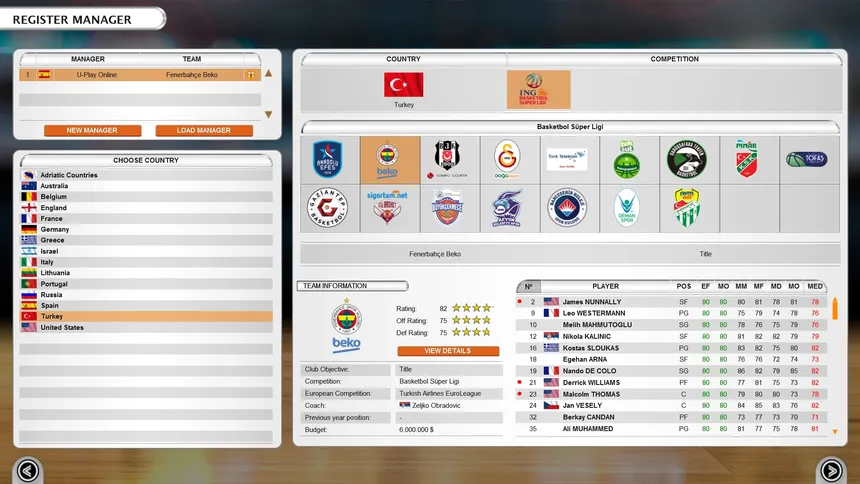 Скриншот 1 к игре International Basketball Manager