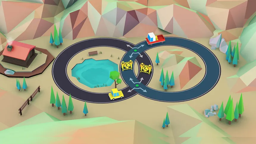 Скриншот 1 к игре Car Puzzle: Round Ways