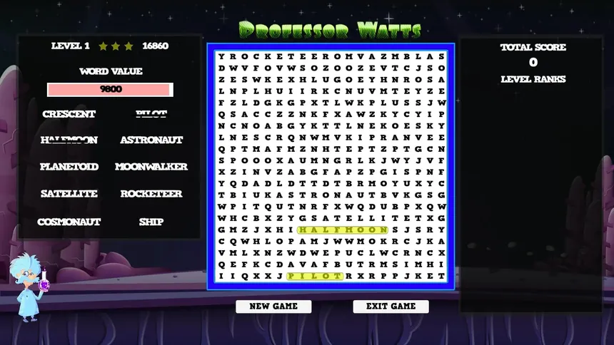 Скриншот 3 к игре Professor Watts Word Search: Space Voyage