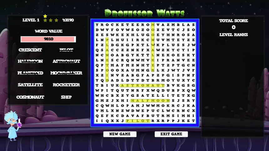 Скриншот 4 к игре Professor Watts Word Search: Space Voyage