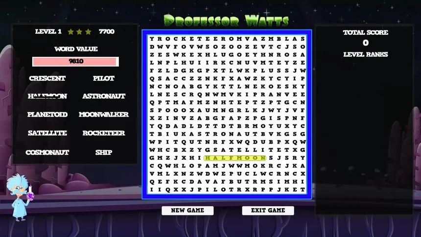 Скриншот 5 к игре Professor Watts Word Search: Space Voyage