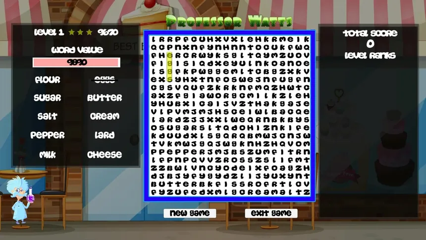 Скриншот 1 к игре Professor Watts Word Search: Yummy Foods