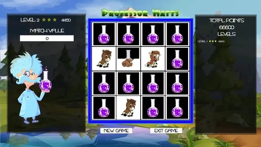Скриншот 2 к игре Professor Watts Memory Match: Cute Animals