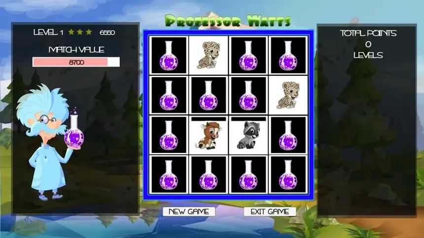 Скриншот 4 к игре Professor Watts Memory Match: Cute Animals