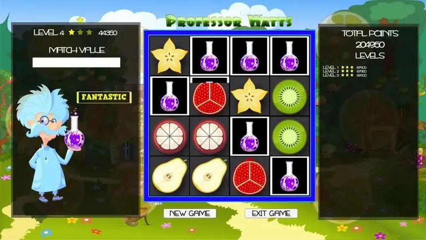 Скриншот 2 к игре Professor Watts Memory Match: Fresh Fruit