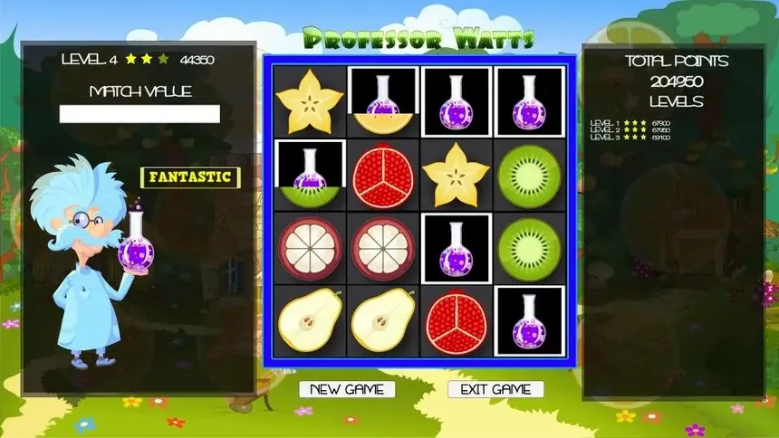 Скриншот 3 к игре Professor Watts Memory Match: Fresh Fruit