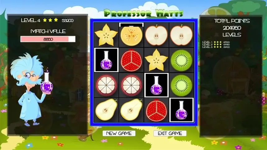 Скриншот 4 к игре Professor Watts Memory Match: Fresh Fruit