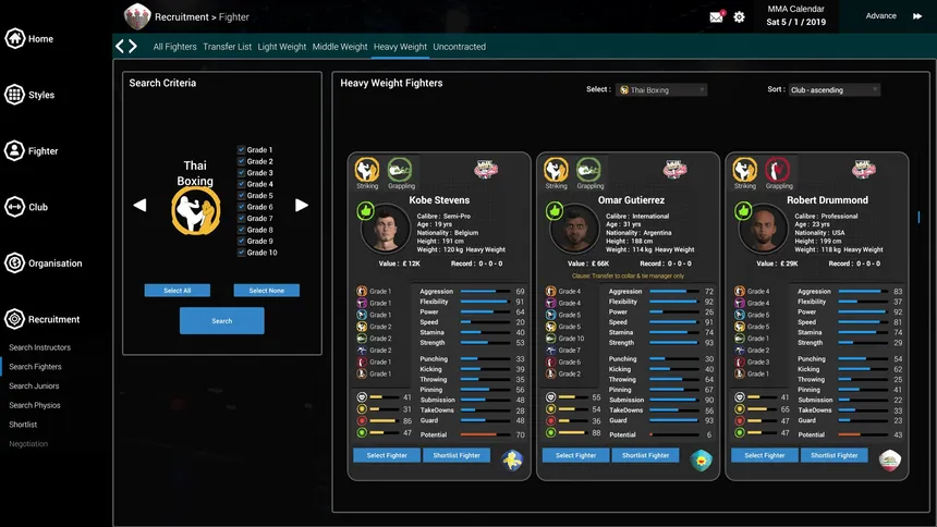 Скриншот 7 к игре MMA Team Manager