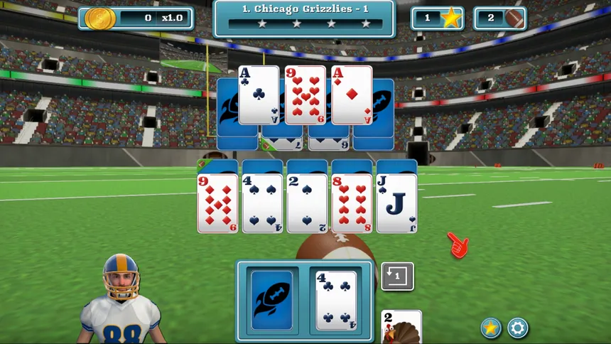Скриншот 1 к игре Touch Down Football Solitaire