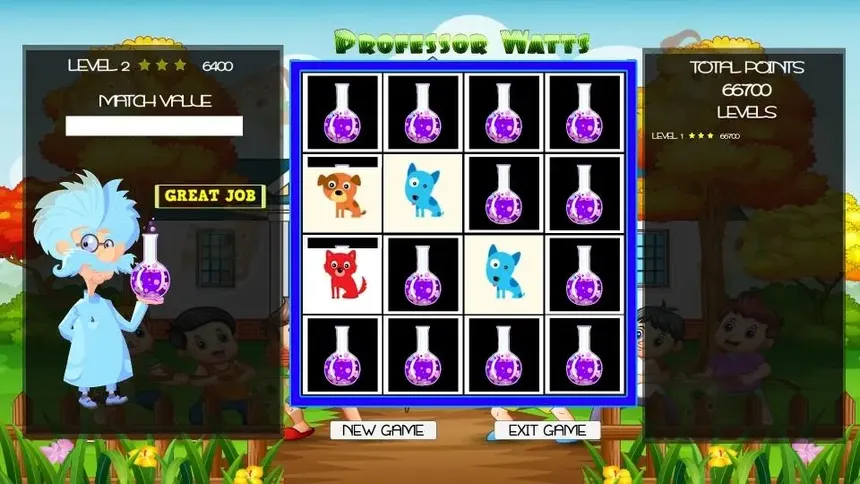 Скриншот 2 к игре Professor Watts Memory Match: Puppies