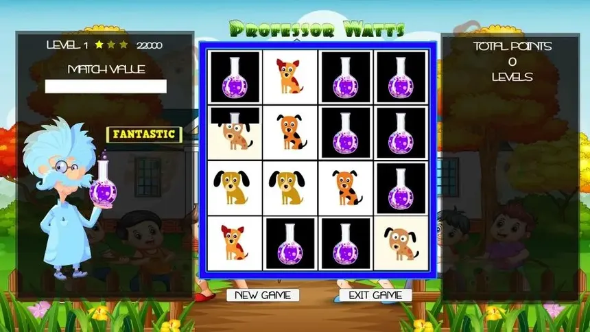 Скриншот 3 к игре Professor Watts Memory Match: Puppies