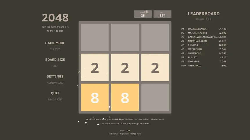 Скриншот 4 к игре 2048