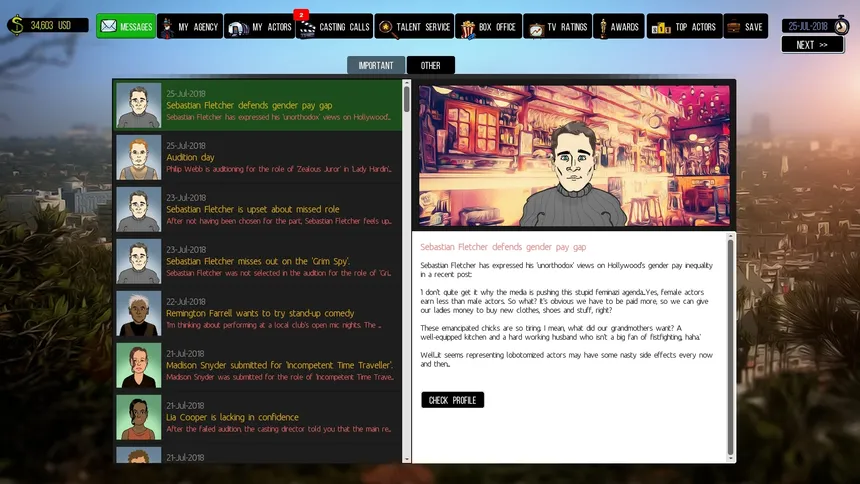 Скриншот 3 к игре Cattle Call: Hollywood Talent Manager