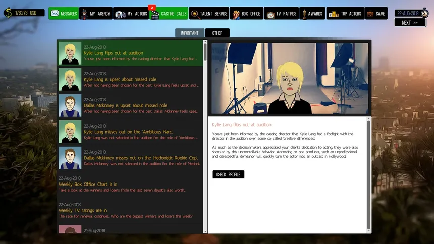 Скриншот 7 к игре Cattle Call: Hollywood Talent Manager