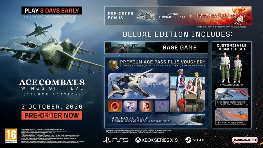 Обладатели Deluxe Edition уже могут поиграть в Ace Combat 8: Wings of Theve
